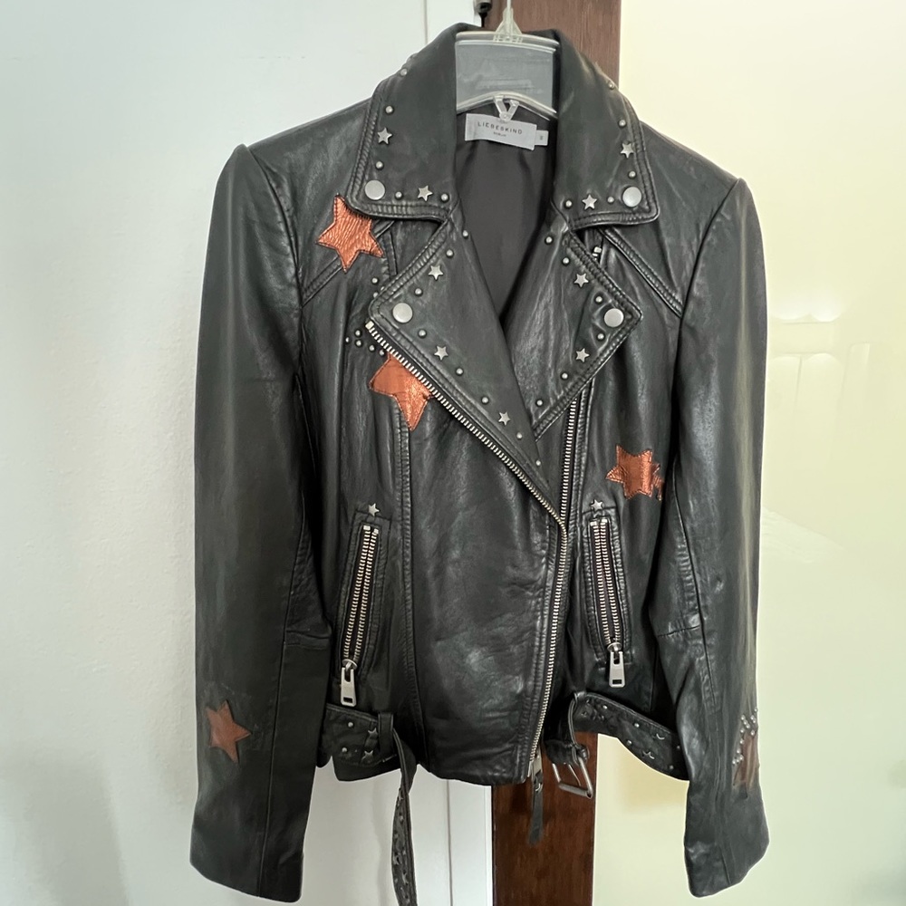 Liebeskind Moto Washed Lamb Leather Jacket SZ M